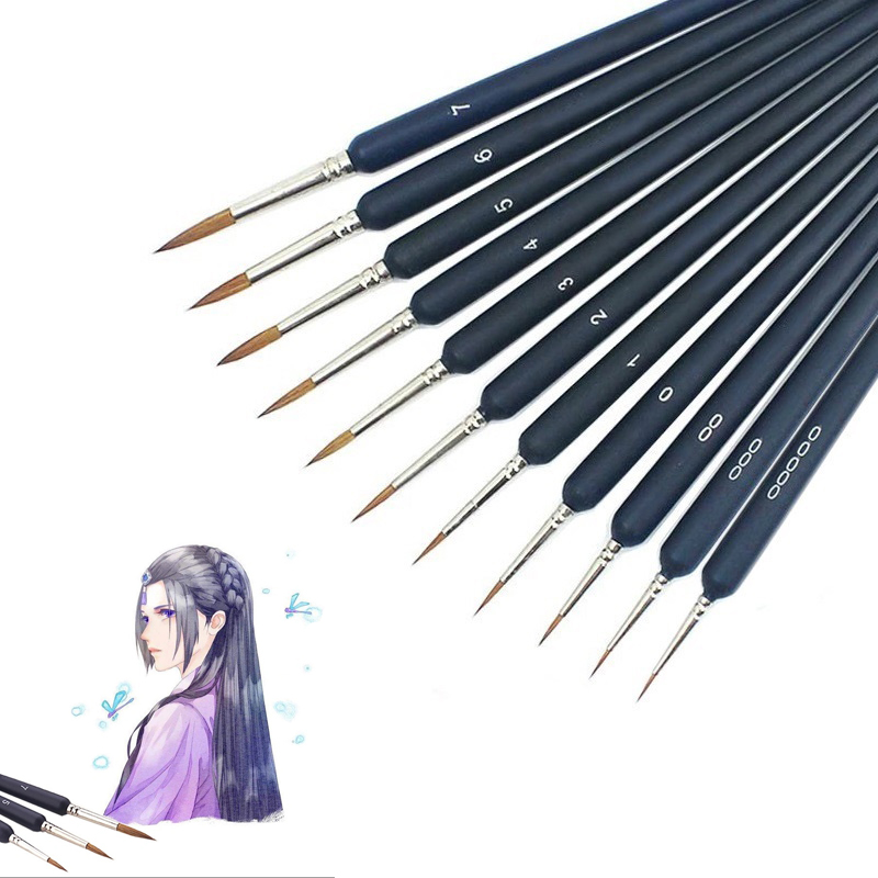 Gouache Paint Set - 11/22本入り ミニチュアフックラインペン アートディテールペイントブラシセット ナイロン毛絵筆 ガッシュ 水彩