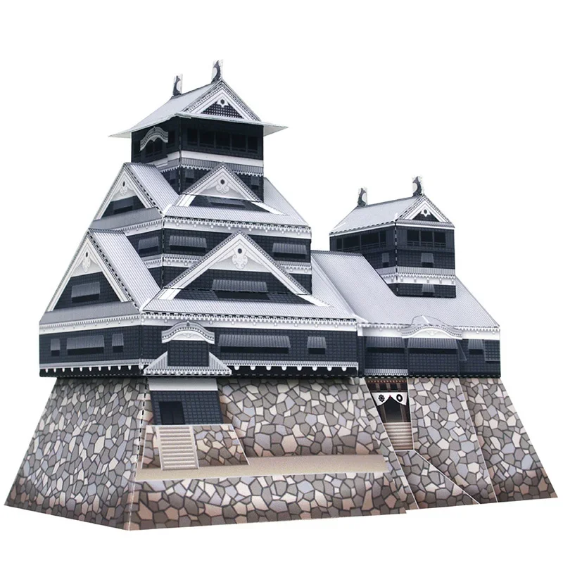 Art Craft Cardboard - 日本熊本城折りたたみミニ 3D 紙モデルハウスペーパークラフト DIY アート折り紙建物子供大人クラフトおもちゃ QD-136