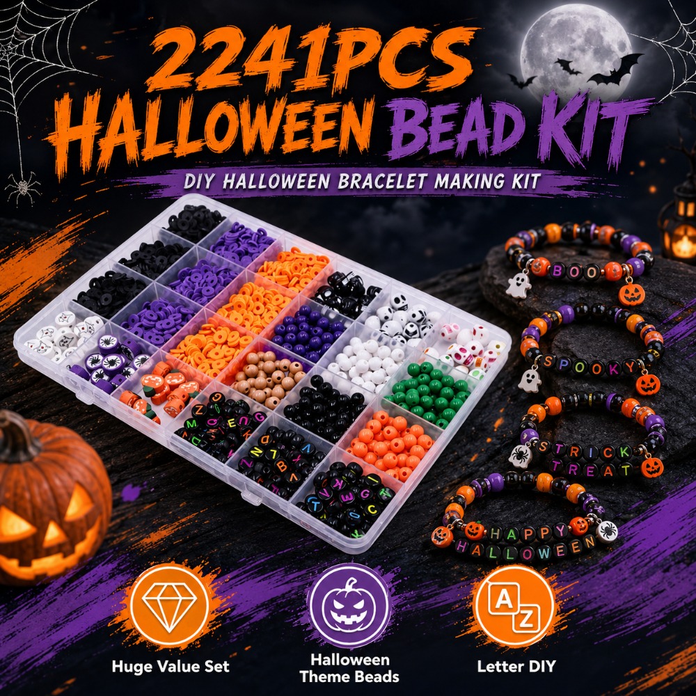 大人向けハロウィーンジュエリー製作キット。黒、オレンジ、紫の - Art Craft Kit のレビューと価格