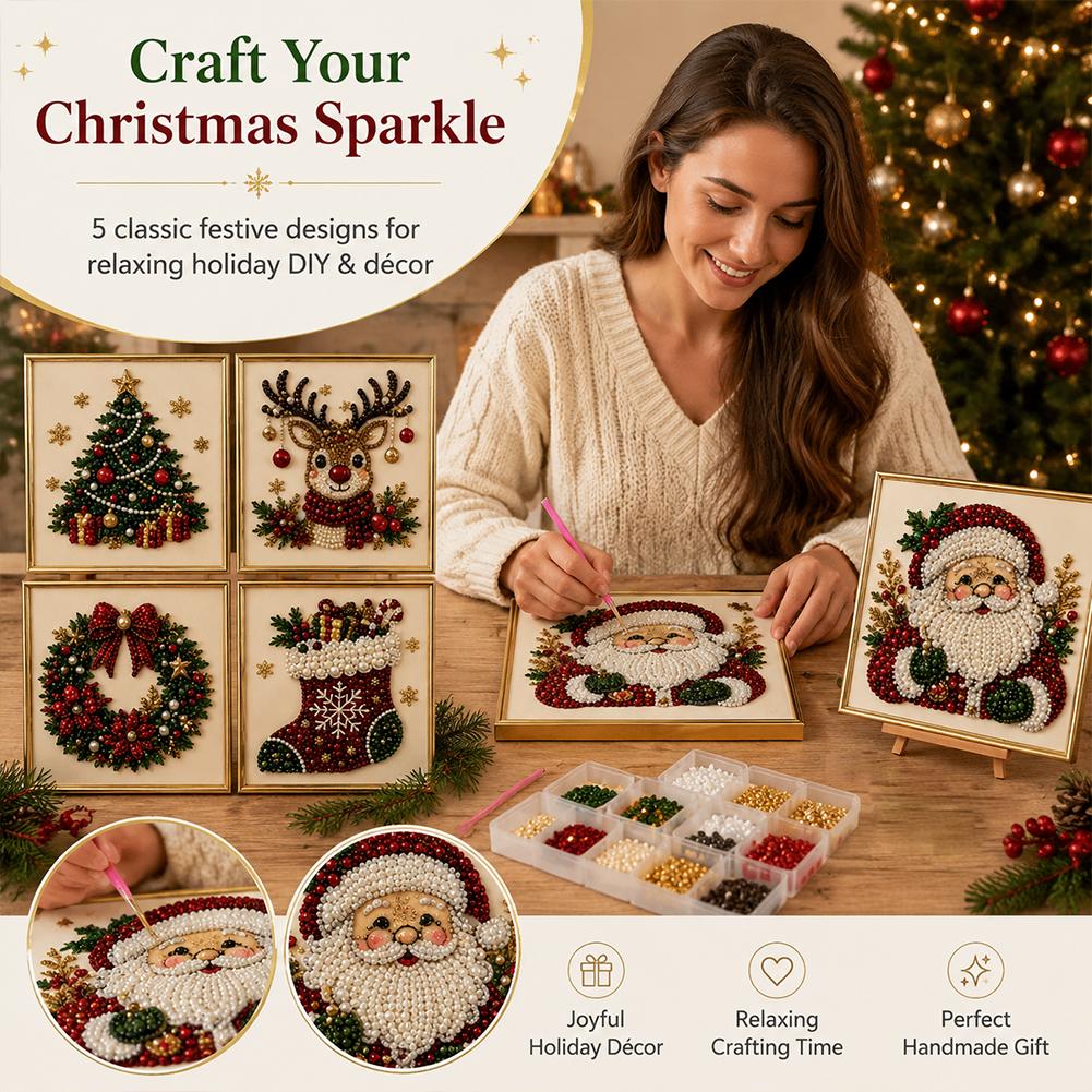 クリスマス サンタクロース パールアート DIYキット 額入 - Art Craft Kit のレビューと価格