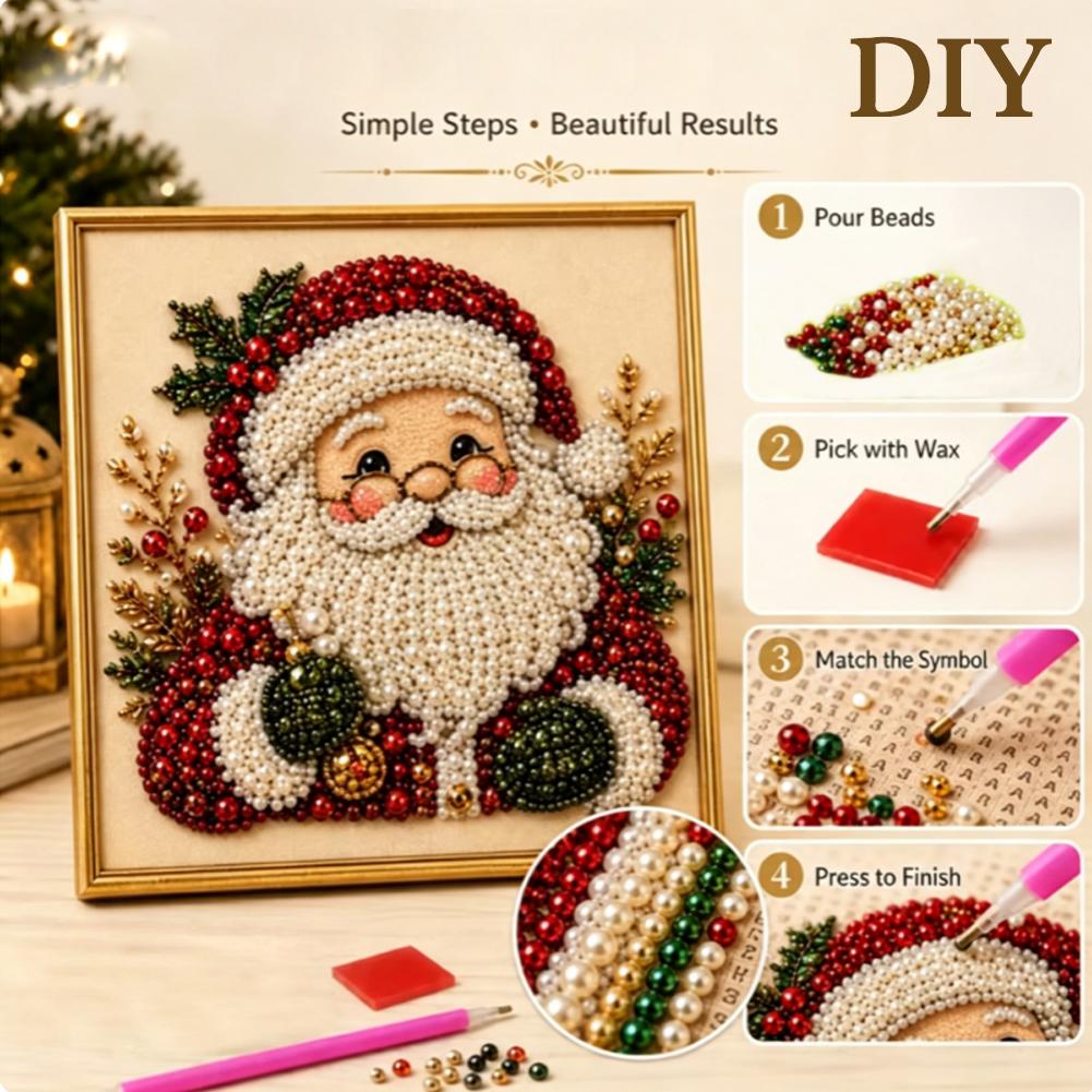 クリスマス サンタクロース パールアート DIYキット 額入 - Art Craft Kit のレビューと価格