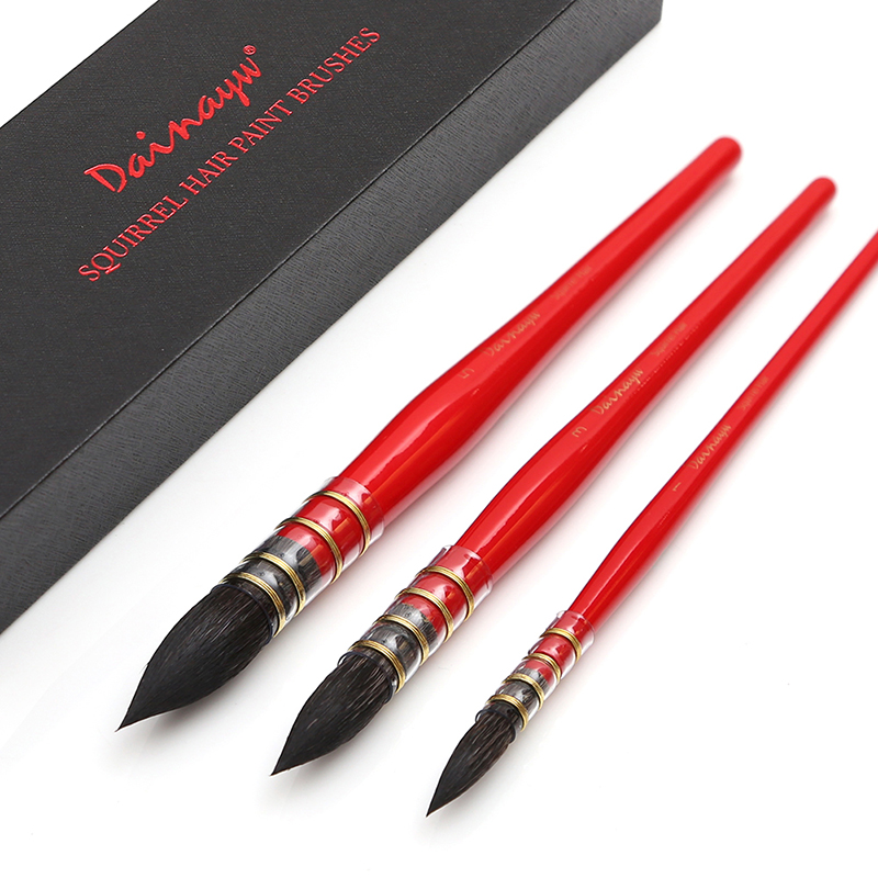 Dainayw 3 ブラシラウンドリス毛水彩ペイントブラシセ - Gouache Paint Set のレビューと価格