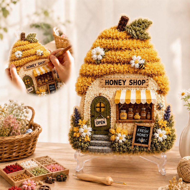 3Dマッシュルームハウス ポケアート DIYキット 布製パン - Art Craft Kit のレビューと価格