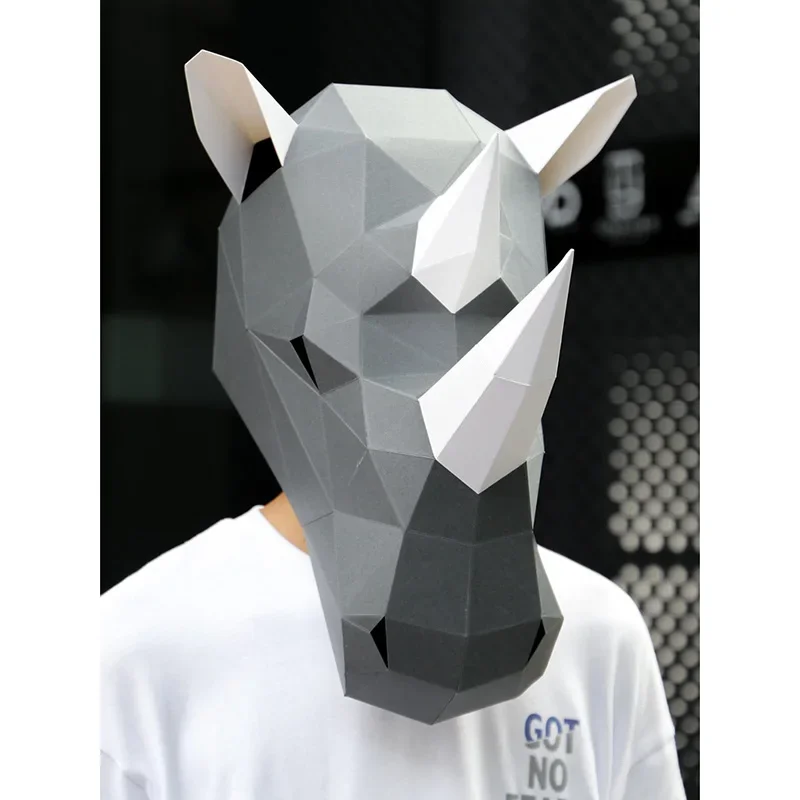 サイ大人のヘッドマスク紙モデル、3D ペーパークラフトアート - Art Craft Cardboard のレビューと価格