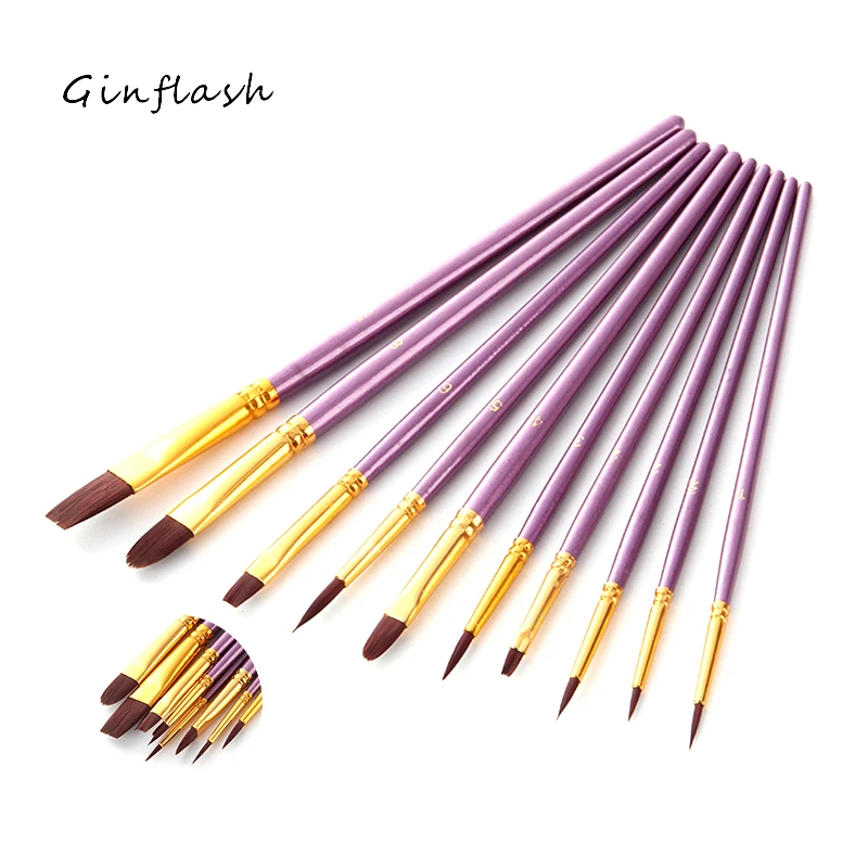 Ginflash ナイロンヘアペイントブラシセット,水彩,ガ - Gouache Paint Set のレビューと価格