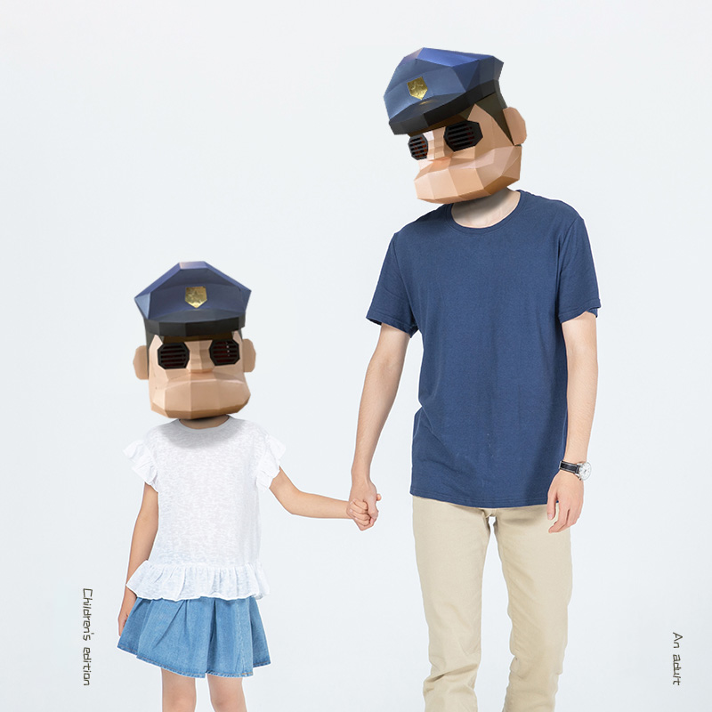 漫画の警察のマスク,紙のモデル,小さなサイズ,3D紙の工芸品 - Art Craft Cardboard のレビューと価格
