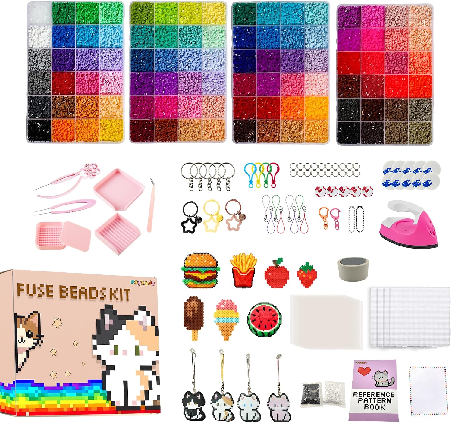 ヒューズビーズキット - 簡単DIY - 96色 53000 - Art Craft Kit のレビューと価格